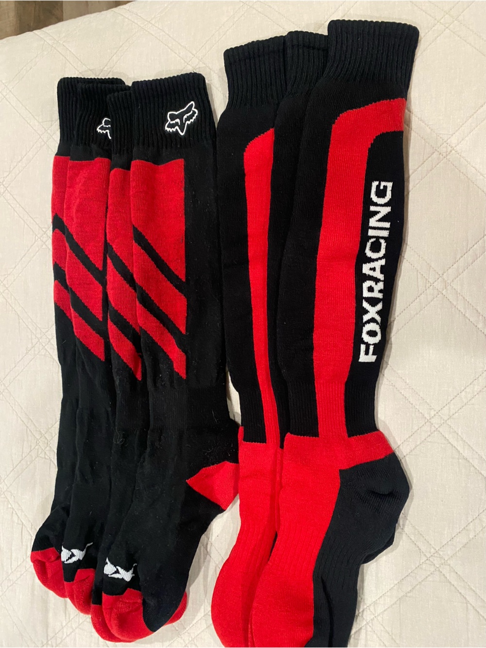 Fox Racing 24 inch Men's Red & Black Performance Socks - 4 pair